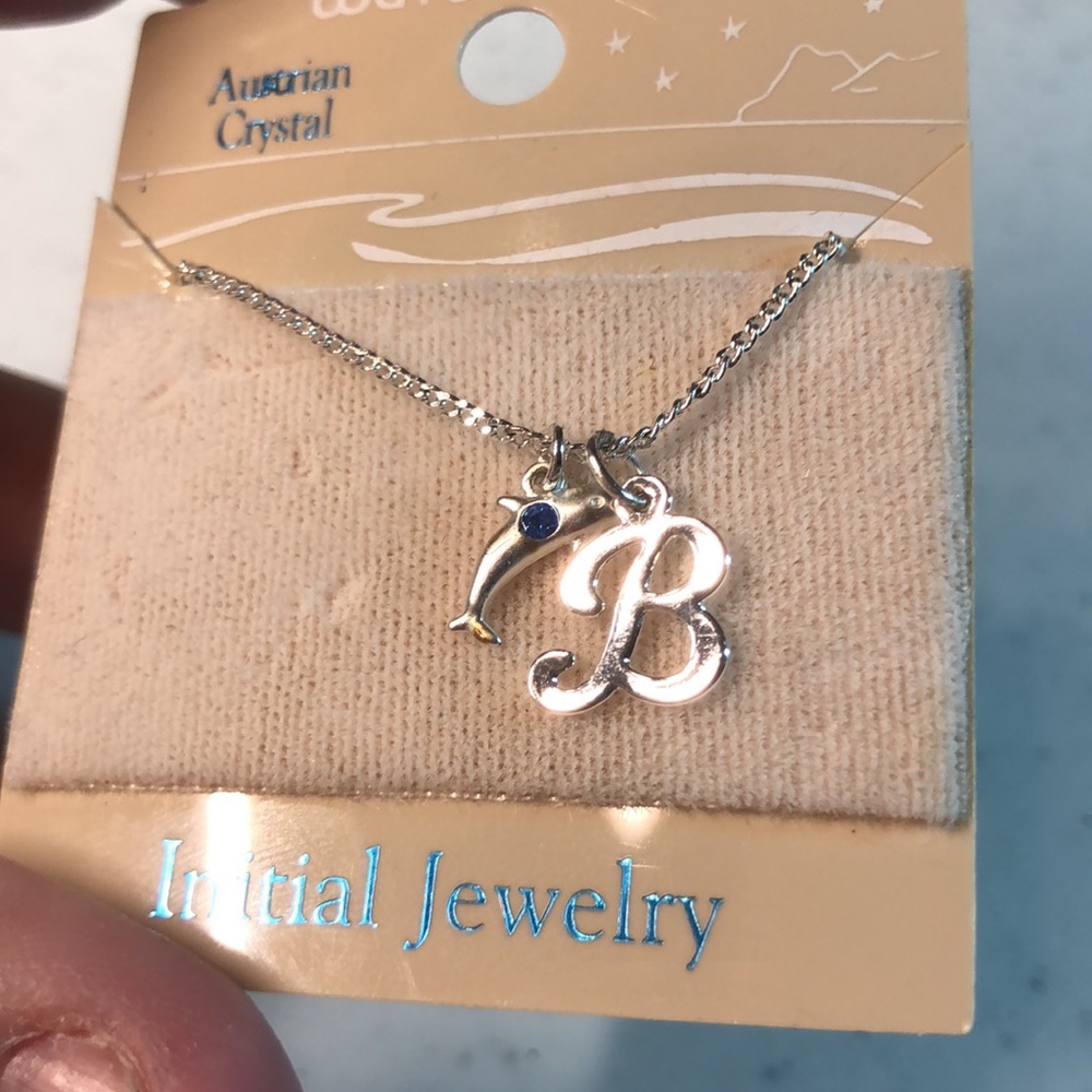 Watercolors Initial Jewelry w/Austrian Crystal “B”